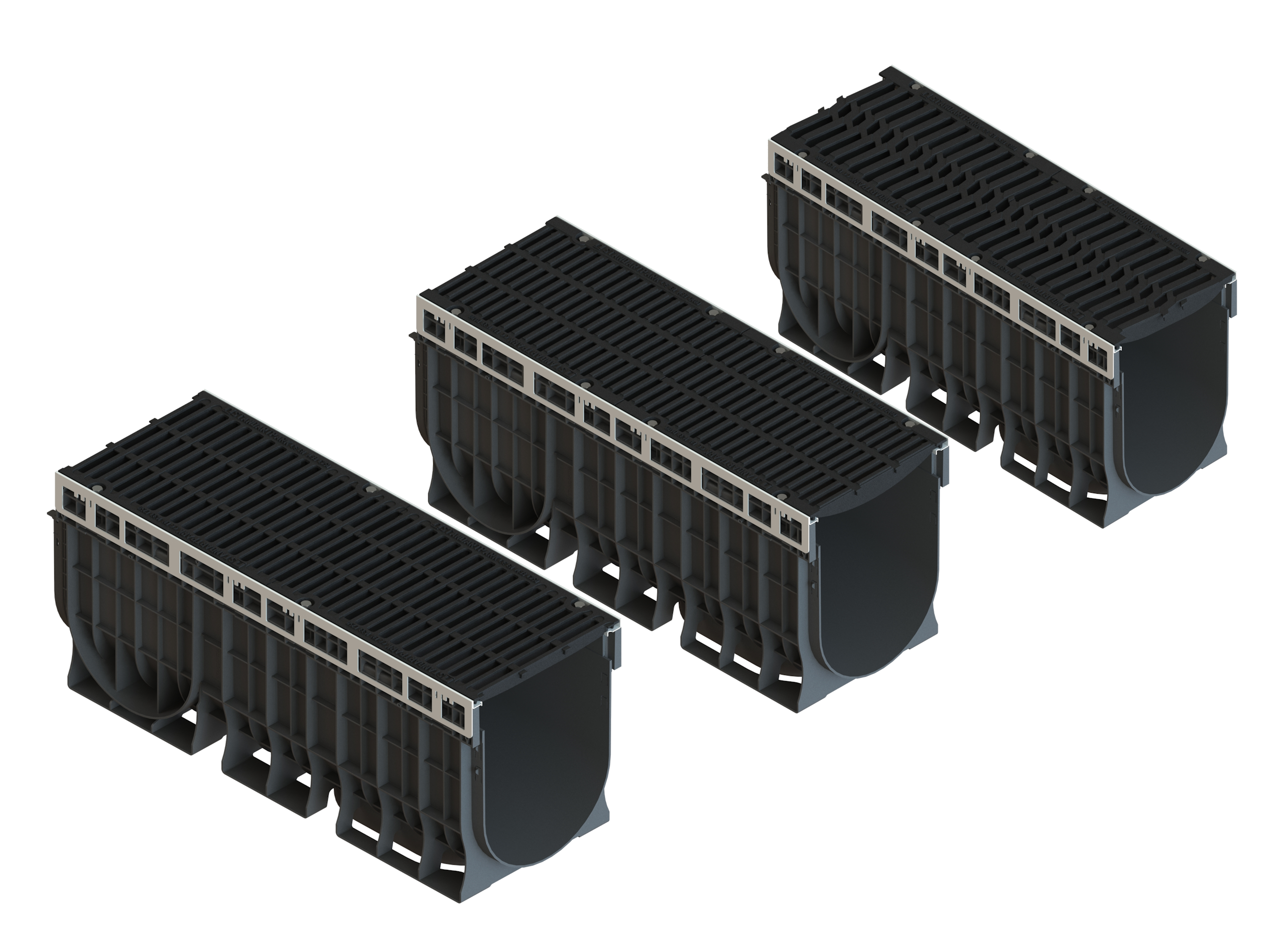 Лоток пластиковый PolyMax Drive DN300 h460 с выпуском